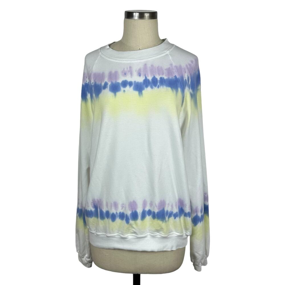 ELECTRIC & ROSE White Colorful Tie Dye Pullover Sweatshirt Women's‎ Size Medium